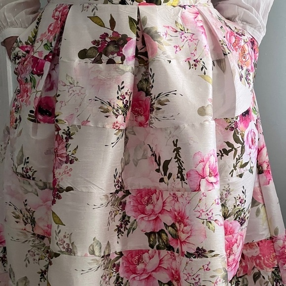 eShakti Fully Lined Floral Fancy Skirt with Pockets Size 2X 20W - Picture 4 of 12